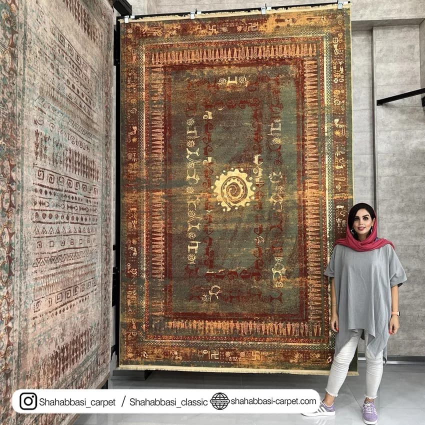 فرش ماشینی کد 500111 سبز