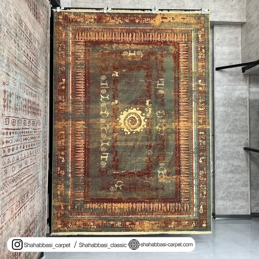 فرش ماشینی کد 500111 سبز — تصویر ۲
