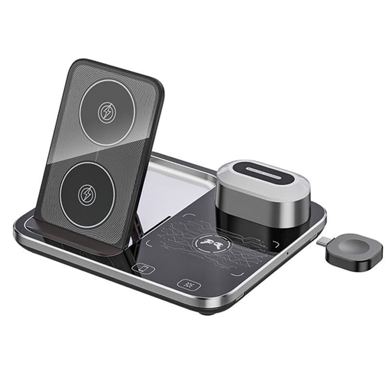 استند شارژ بی سیم 4 در 1 گرین لاین مدل Wireless Charging Station 2 green lion 4 in 1