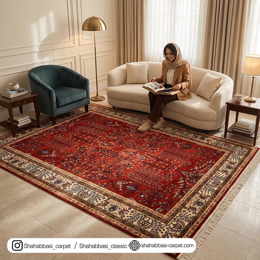 فرش سنتی کد 800108 قرمز