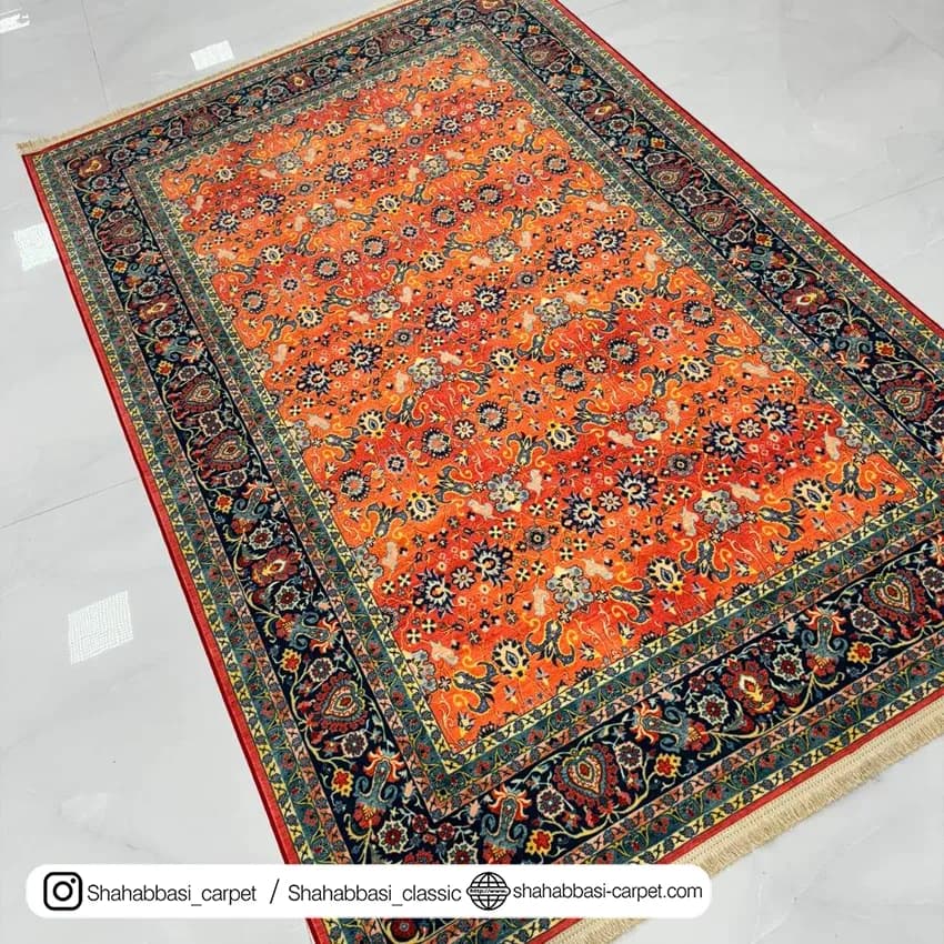 فرش سنتی کد 800118 نارنجی — تصویر ۴