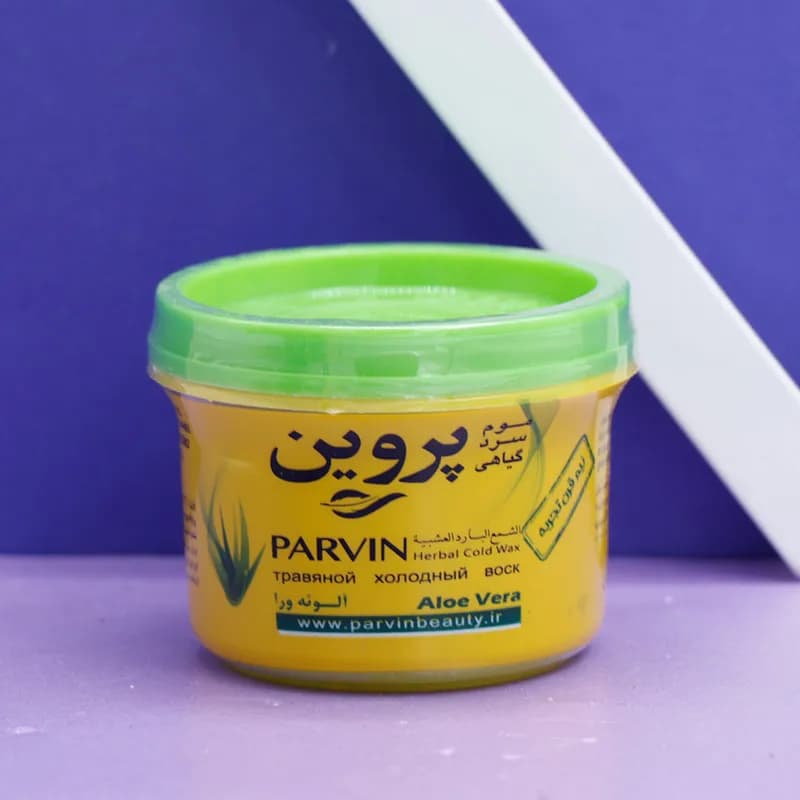عمده فروشی موم سرد گیاهی پروین رنگ سبز با عصاره آلوئه ورا حجم 280 گرم 90181