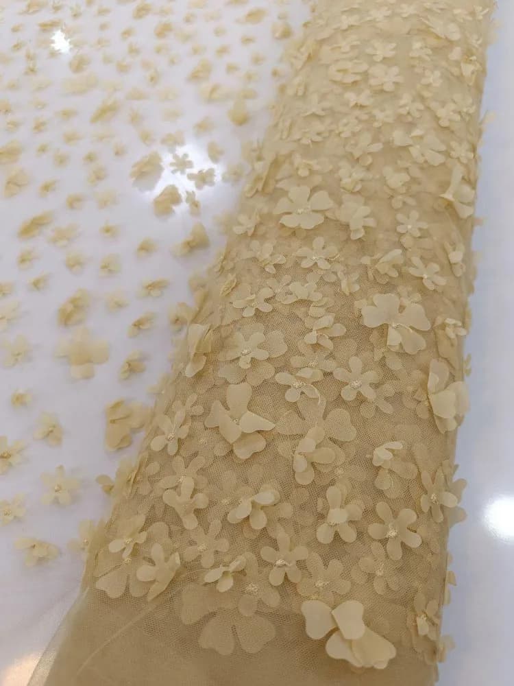 پارچه توری شکوفه برجسته 7