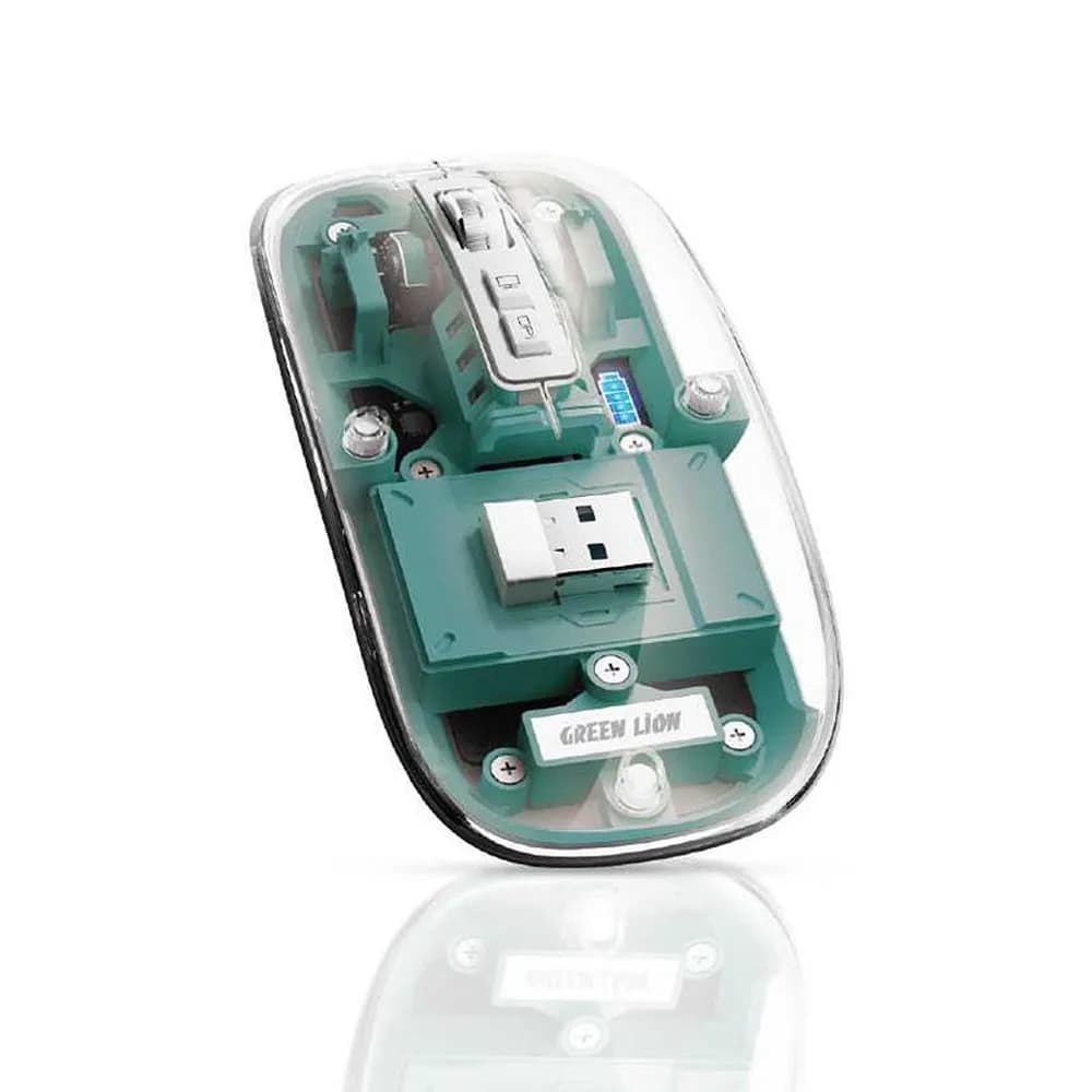 موس بی سیم گرین لاین TRANSPARENT MOUSE GREEN LION — تصویر ۶