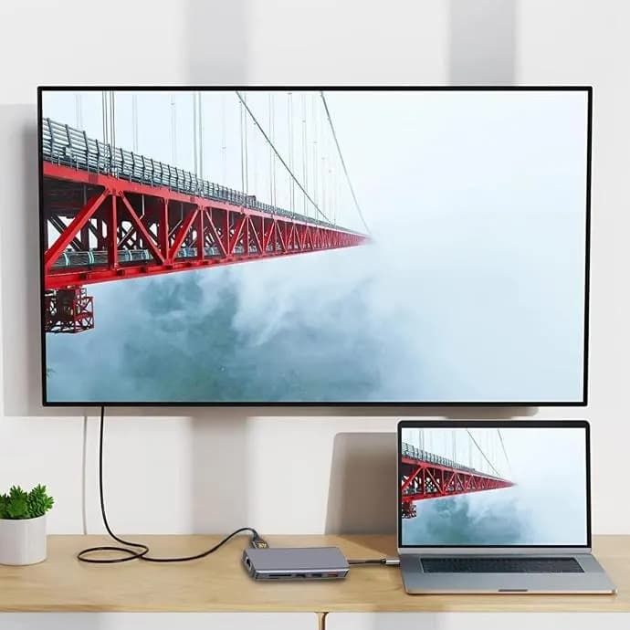 هاب ۹ پورت پرودو PORODO 9IN1 4K HDMI ETHERNET USB-C HUB PD-91CHB توان ۱۰۰ وات — تصویر ۳