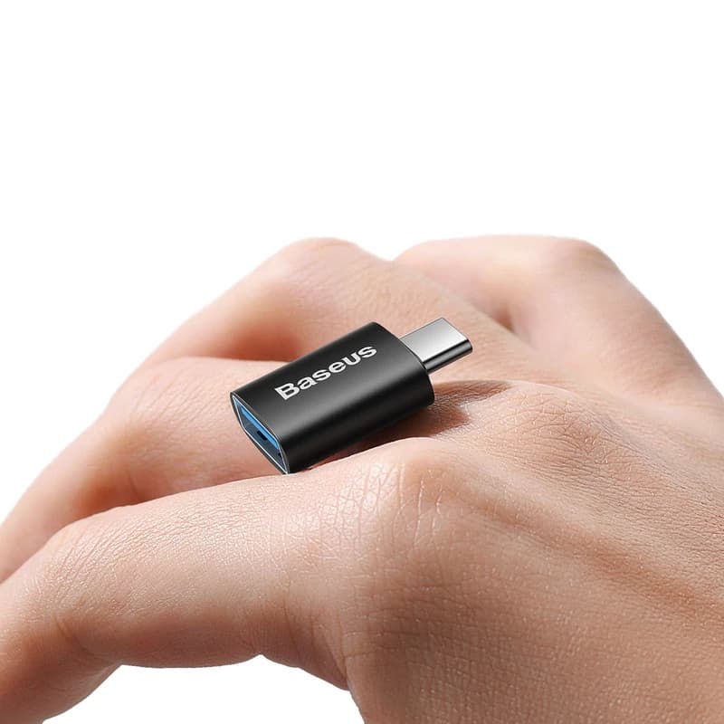 تبدیل OTG تایپ سی به USB 3.1 بیسوس Baseus Ingenuity Mini OTG Adaptor Type C to USB-A 3.1 ZJJQ000001 — تصویر ۷