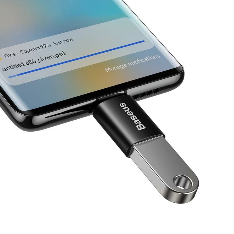 تبدیل OTG تایپ سی به USB 3.1 بیسوس Baseus Ingenuity Mini OTG Adaptor Type C to USB-A 3.1 ZJJQ000001 — تصویر ۵
