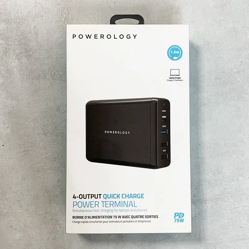 هاب شارژر ۴ پورت پاورولوژی Powerology power terminal PWCUQC001 توان ۷۵ وات — تصویر ۲