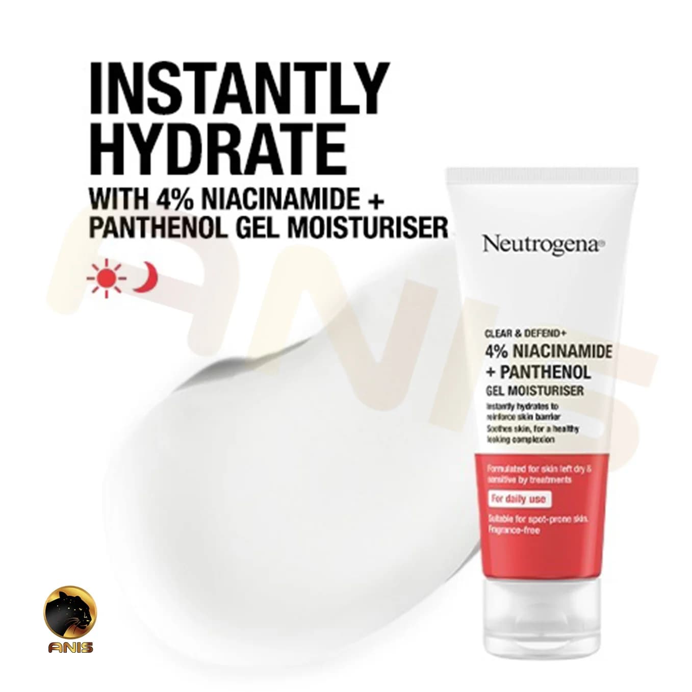 ژل مرطوب کننده Niacinamide نوتروژینا حاوی نیاسینامید و پانتنول 50 میل — تصویر ۳