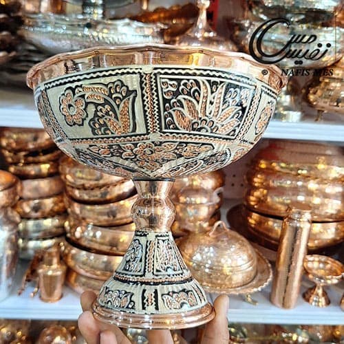 شکلات خوری نقره کوب مسی مدل مارال