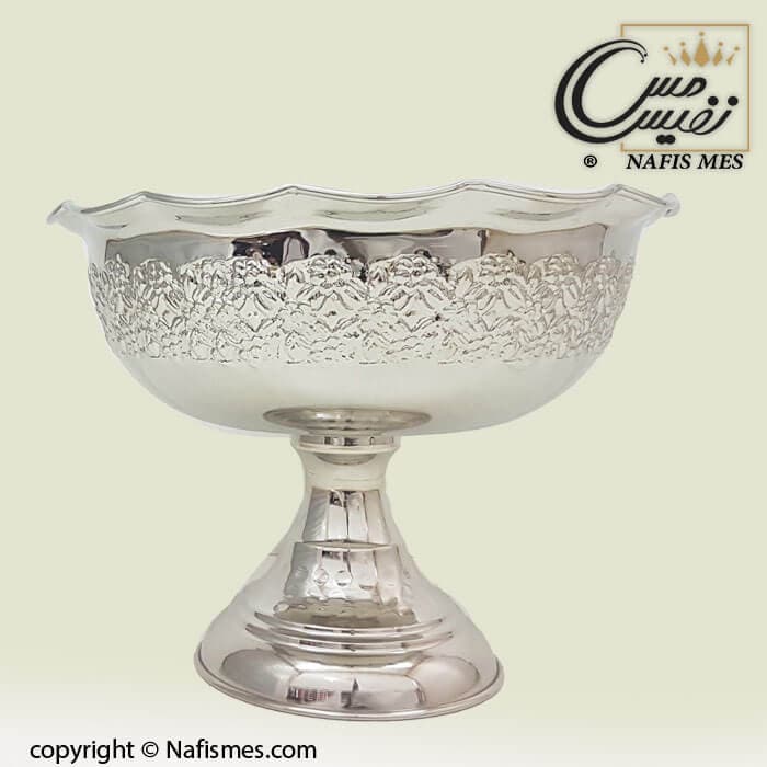 میوه خوری مسی پایه بلند کروم طرح رزگلد