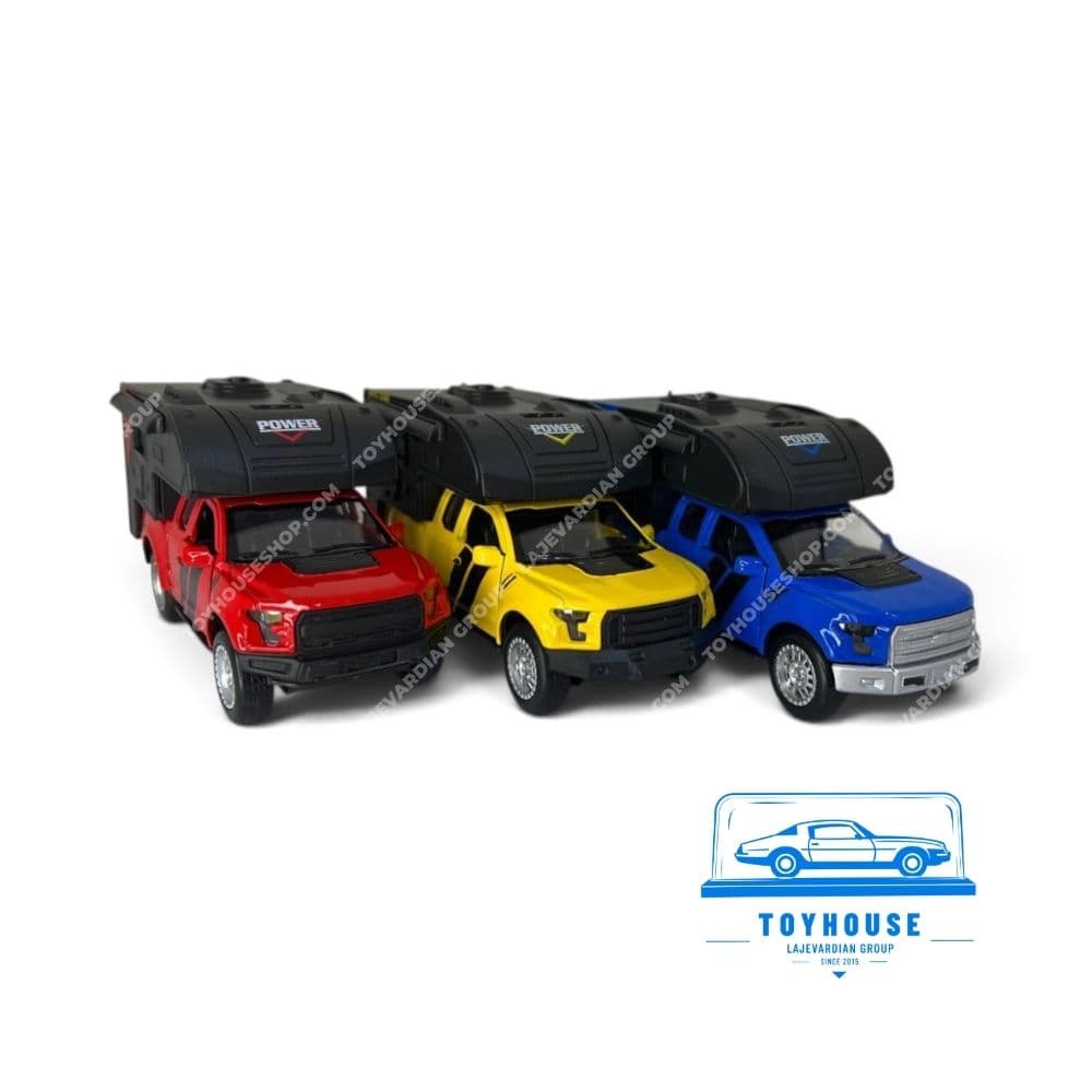 ماکت ماشین فورد F-150 کمپر موزیکال چراغ‌دار عقب‌کش