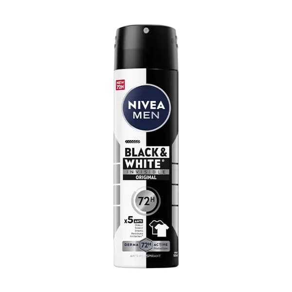 اسپری ضد تعریق مردانه نیوا مدل Black & White Invisible Original حجم 150 میل