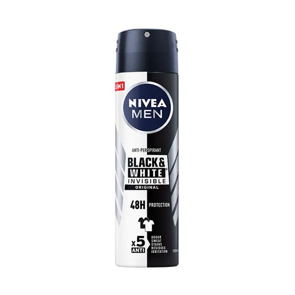 اسپری ضد تعریق مردانه نیوا مدل Black & White Invisible Original حجم 150 میل — تصویر ۲