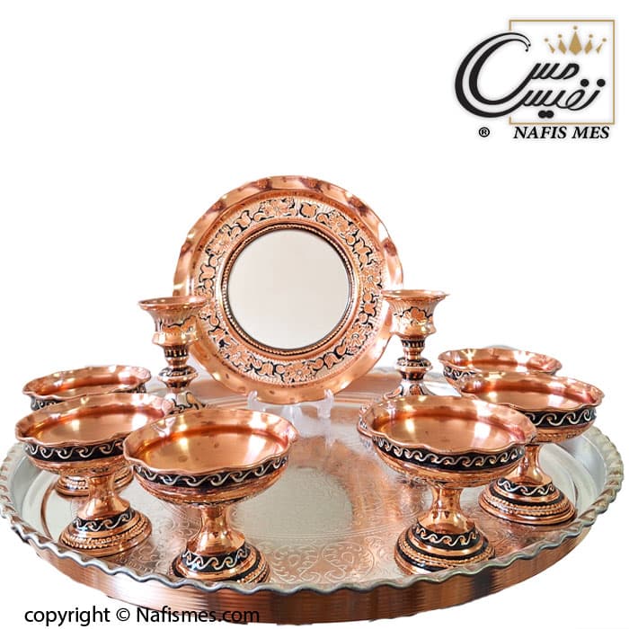ست هفت سین مسی نقره کوب المیرا 9 پارچه