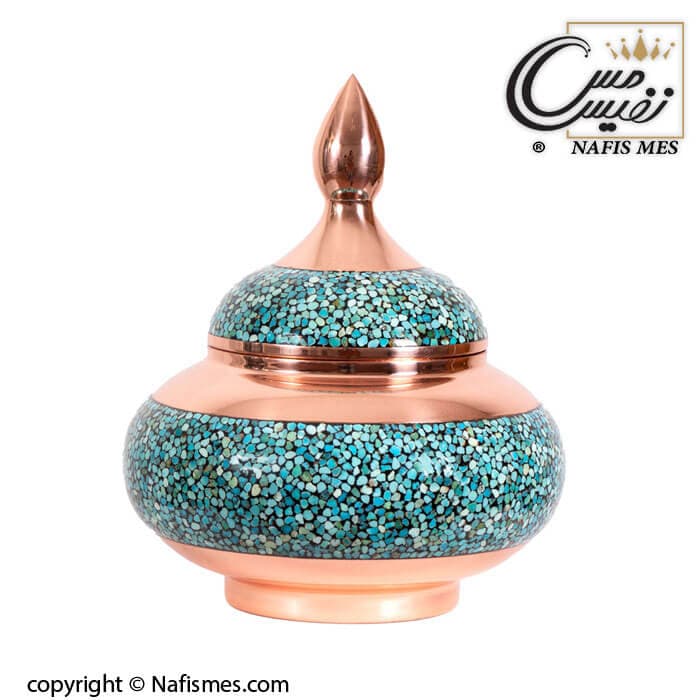 قندان نقلی فیروزه کوبی بدون پایه طرح سویل