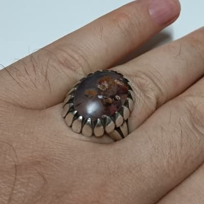 انگشتر نقره شجر شکوفه هفت رنگ کد 567 — تصویر ۲