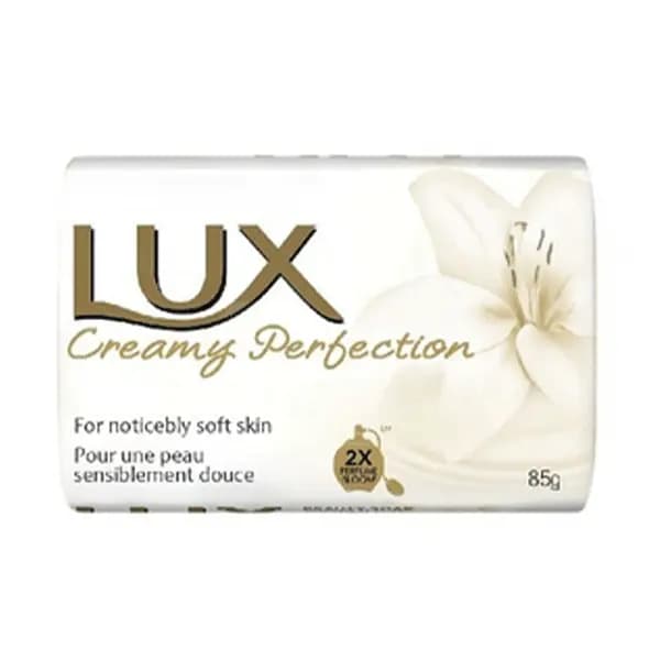 صابون لوکس خارجی مدل Creamy Perfection با عصاره گل های سفید 85 گرم