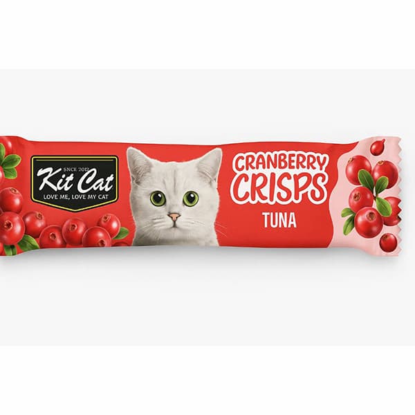 اسنک ترد گربه کیت کت با طعم ماهی تن و کرنبری – Kit Cat Cranberry Crisps Tuna