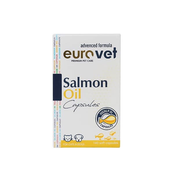 کپسول روغن سالمون Eurovet سگ و گربه | تقویت پوست و مو | سرشار از امگا ۳ – 10 عددی