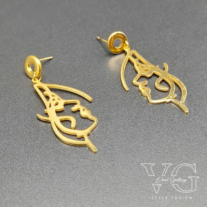 گوشواره استیل زنانه چهره انتزاعی