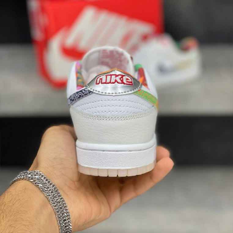 نایک دانک لو وایت مولتی کالر پیسلی Nike Dunk Low White Multi Color Paisley — تصویر ۴