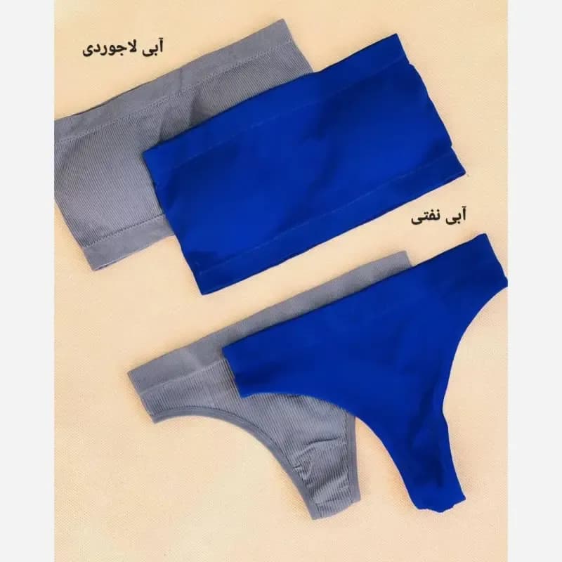 ست نیمتنه دکلته و شورت بکلس نخی کبریتی کاپدار متحرک سایز 38 تا 46 — تصویر ۳