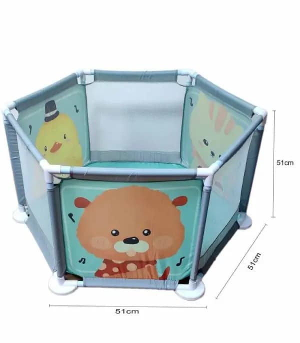 پارک بازی تاشو کودک طرح خرس و جوجه viva kids — تصویر ۳