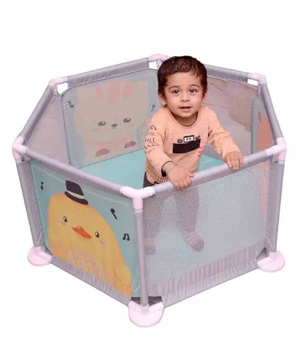 پارک بازی تاشو کودک طرح خرس و جوجه viva kids — تصویر ۴