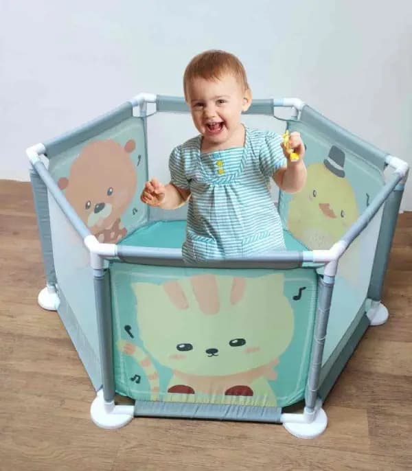 پارک بازی تاشو کودک طرح خرس و جوجه viva kids — تصویر ۵