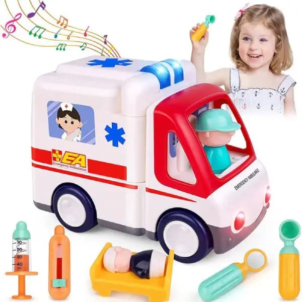 آمبولانس موزیکالی هالی تویز Huile toys — تصویر ۳