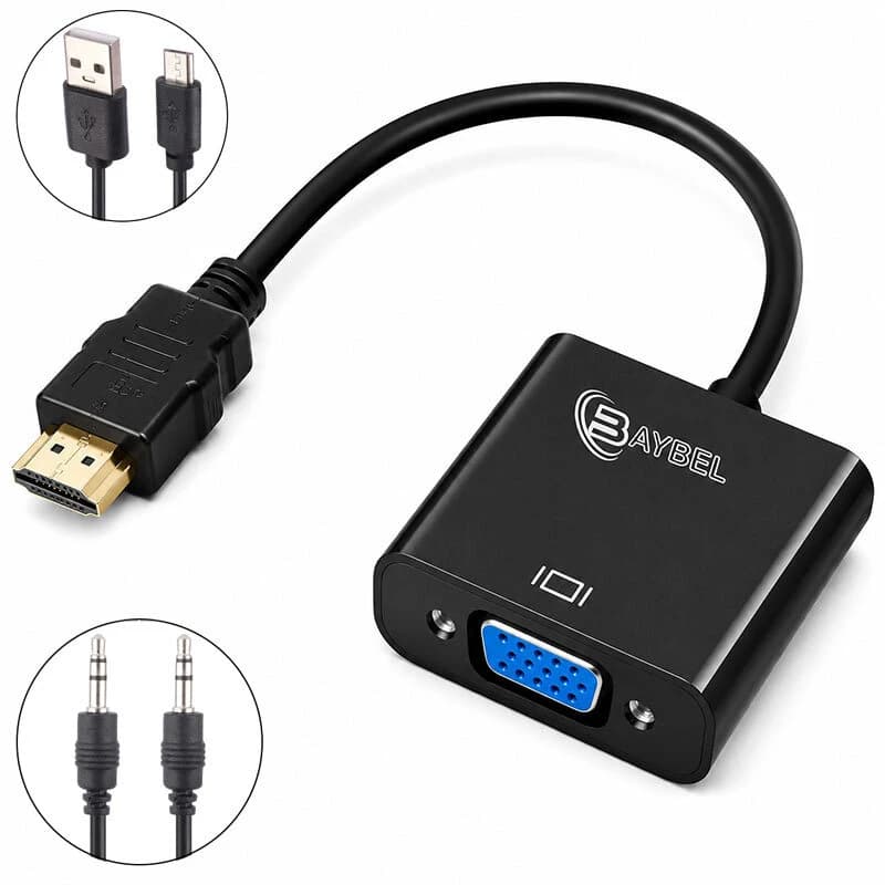 تبدیل HDMI به VGA بایبل C-28 + کابل صدا و کابل Micro USB — تصویر ۵