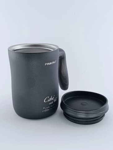 تراول ماگ مشکی دسته دار برند پینکا (pinkah) – 470 میلی لیتر — تصویر ۵