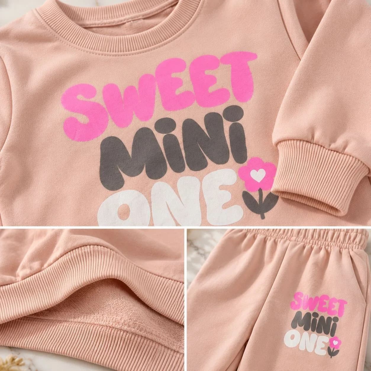 بلوز شلوار دخترانه طرح sweet mini one — تصویر ۴