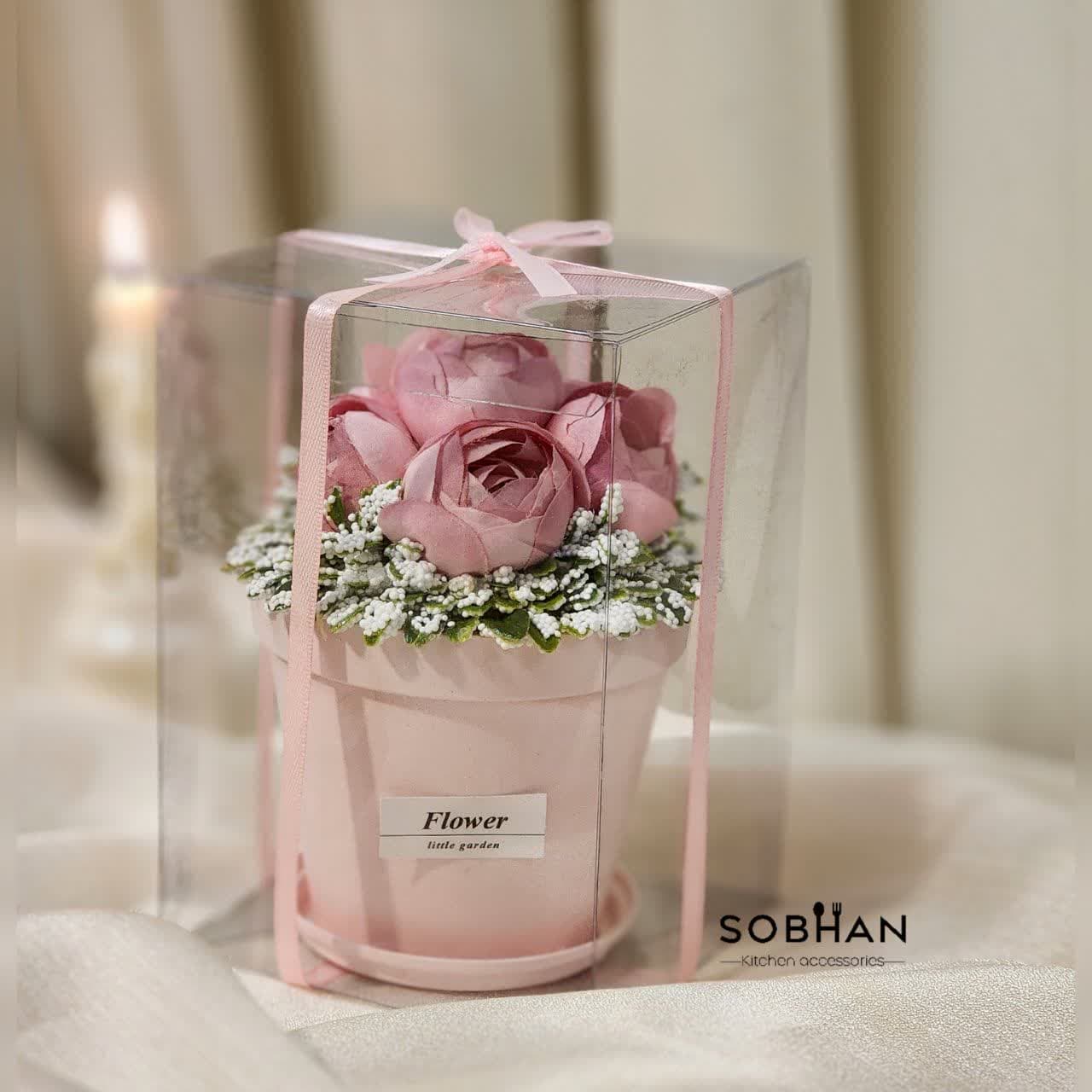گل و گلدان دکوری رنگی بزرگ