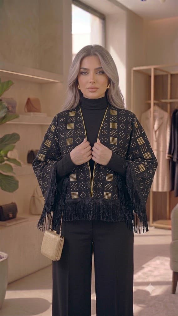 کراپ کت لنین زنانه سوزن دوزی 1
