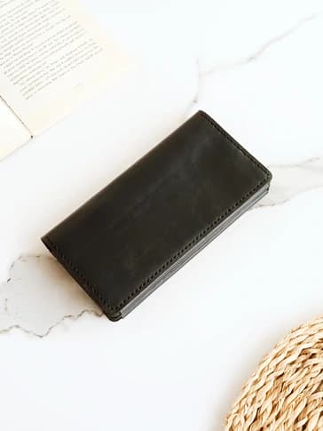 کیف پول دکمه دار مردانه – چرم طبیعی و دست دوز