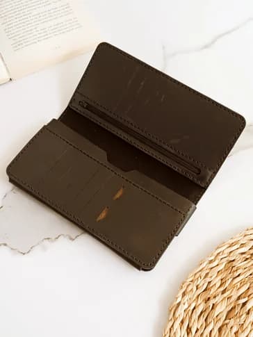 کیف پول چرم مشکی مردانه – دست دوز – شیک و ساده — تصویر ۸