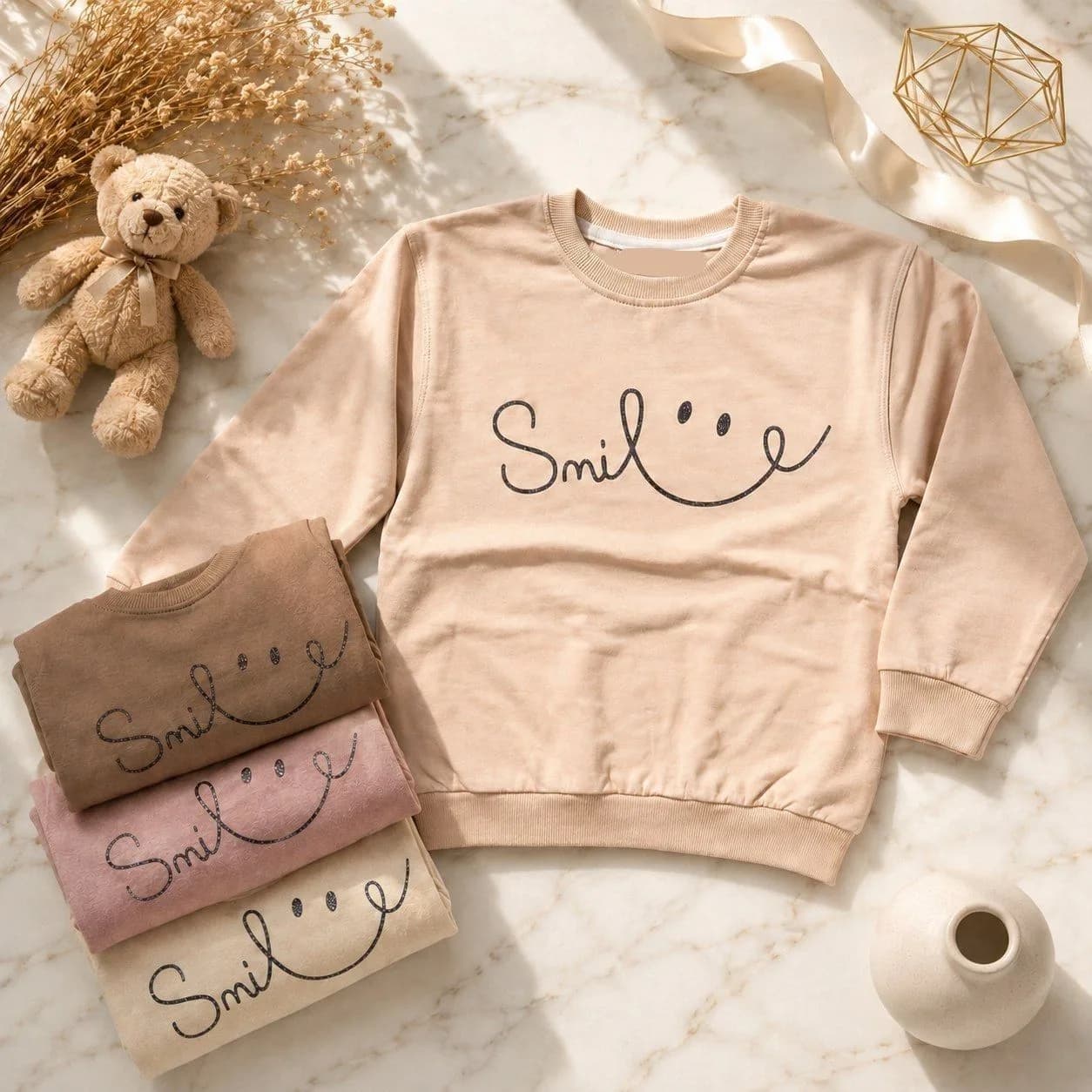 بلوز تک دخترانه طرح smile