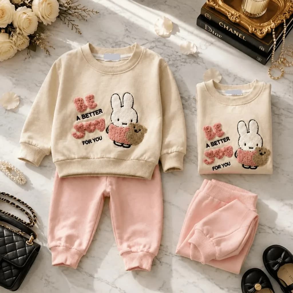 بلوز شلوار نوزادی اسپرت طرح Miffy
