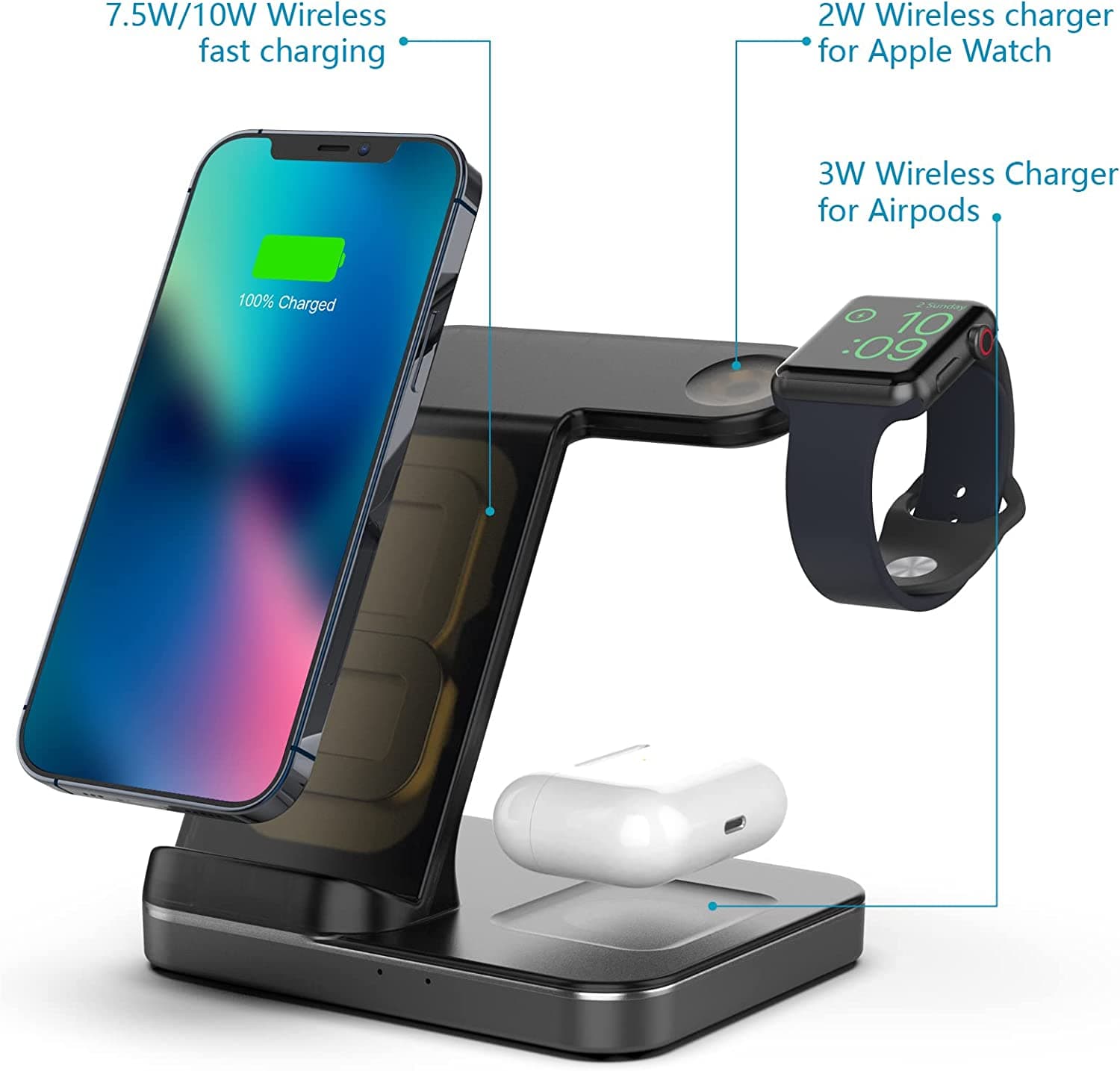 ایستگاه شارژ بی سیم Dcae 3-in-1