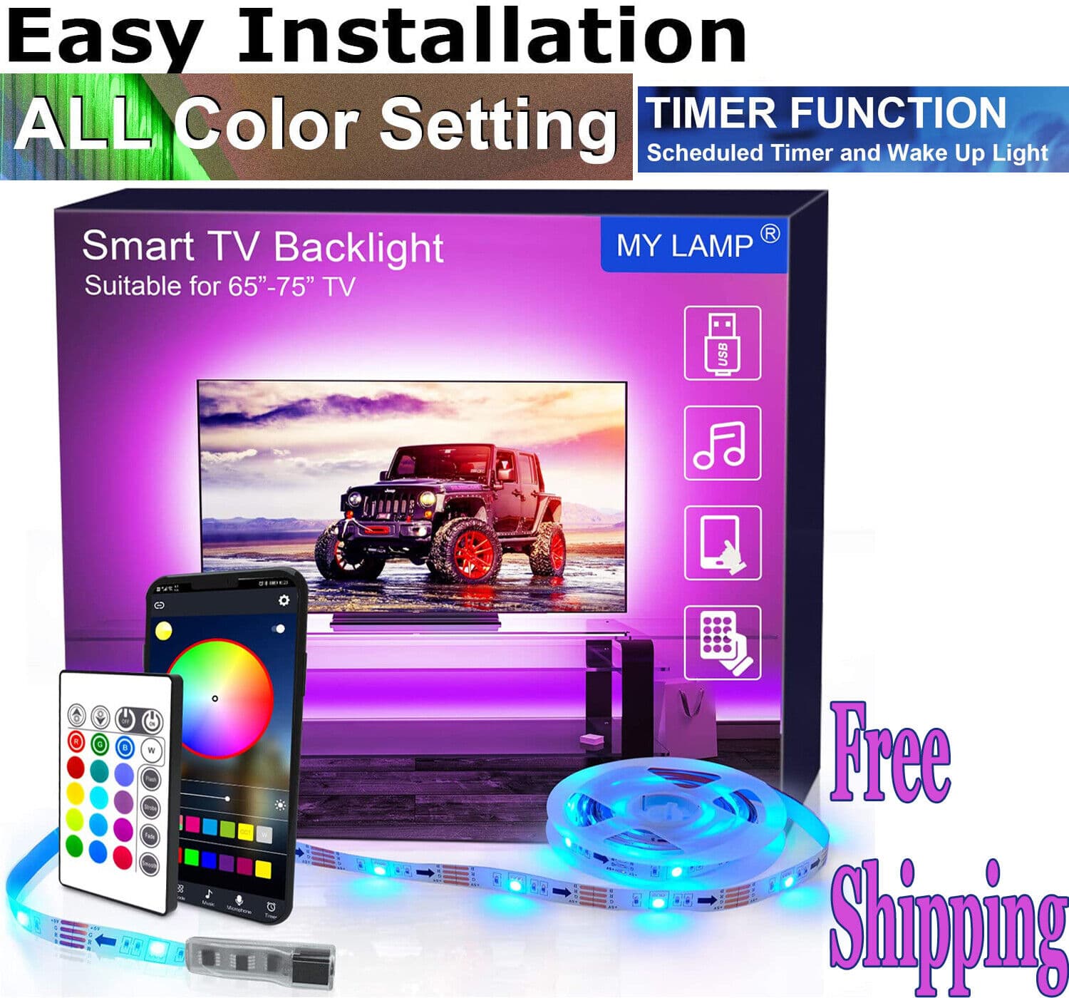 ریسه ال ای دی دیم.ت دار طرح یو اس بی مدل USB GAMEING کد TV USB طول 5 متر