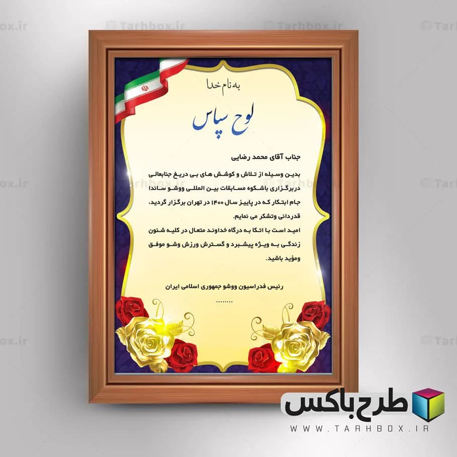 لوح تقدیر ورزشی لایه باز
