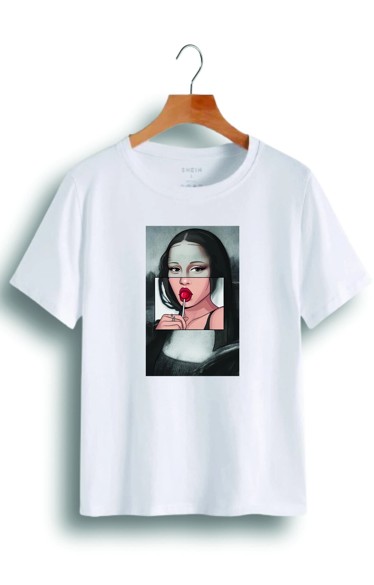 تیشرت نخ پنبه طرح مونا لیزا Mona Lisa کد 4934