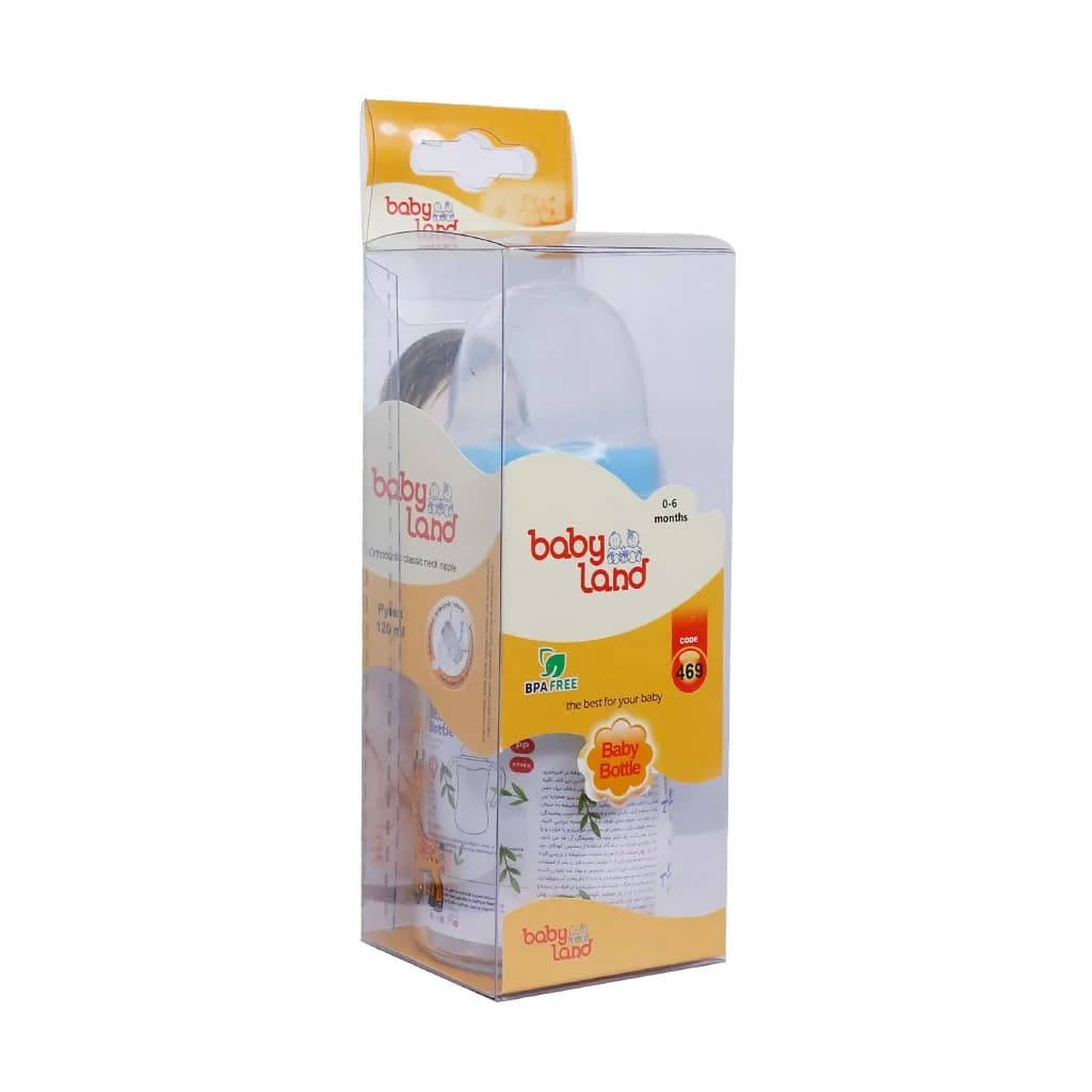 بیبی لند شیرخوری پیرکس کلاسیک ارتودنسی بی دسته 120 میل کد 469