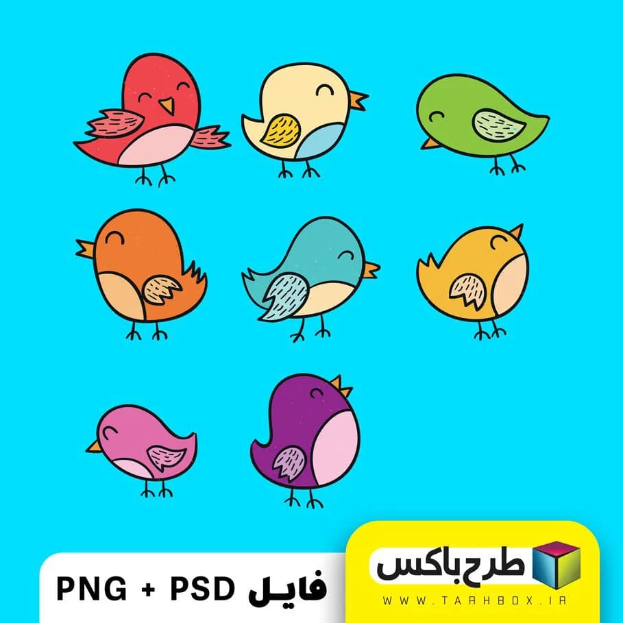 وکتور تصویر پرنده کارتونی فانتزی