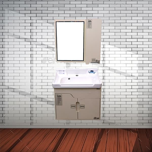 ست کابینت و روشویی مدل کویین 60 به همراه آینه و باکس — تصویر ۲