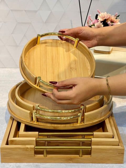 سینی پذیرایی بامبو در سه سایز