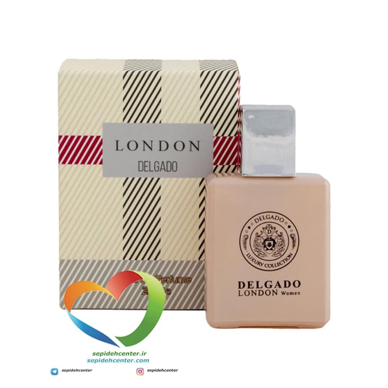 ادکلن جیبی زنانه دلگادو مدل لندن زن Delgado women’s pocket perfume LONDON حجم 25 میل