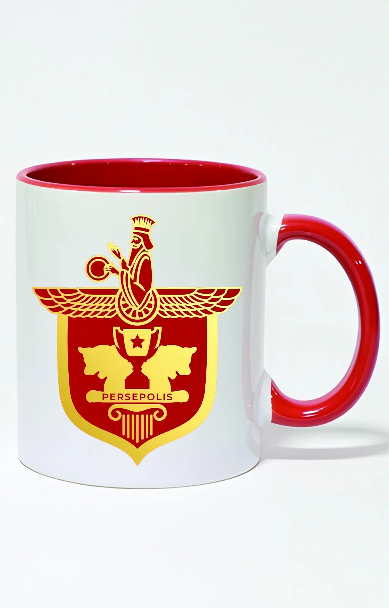 ماگ دسته و داخل رنگی طرح پرسپولیس اهورا مزدا perspolis کد 4250